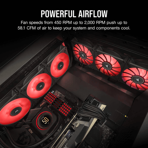 Corsair ML120 LED Elite 120mm Red LED Cabinet Fan (Single Pack)